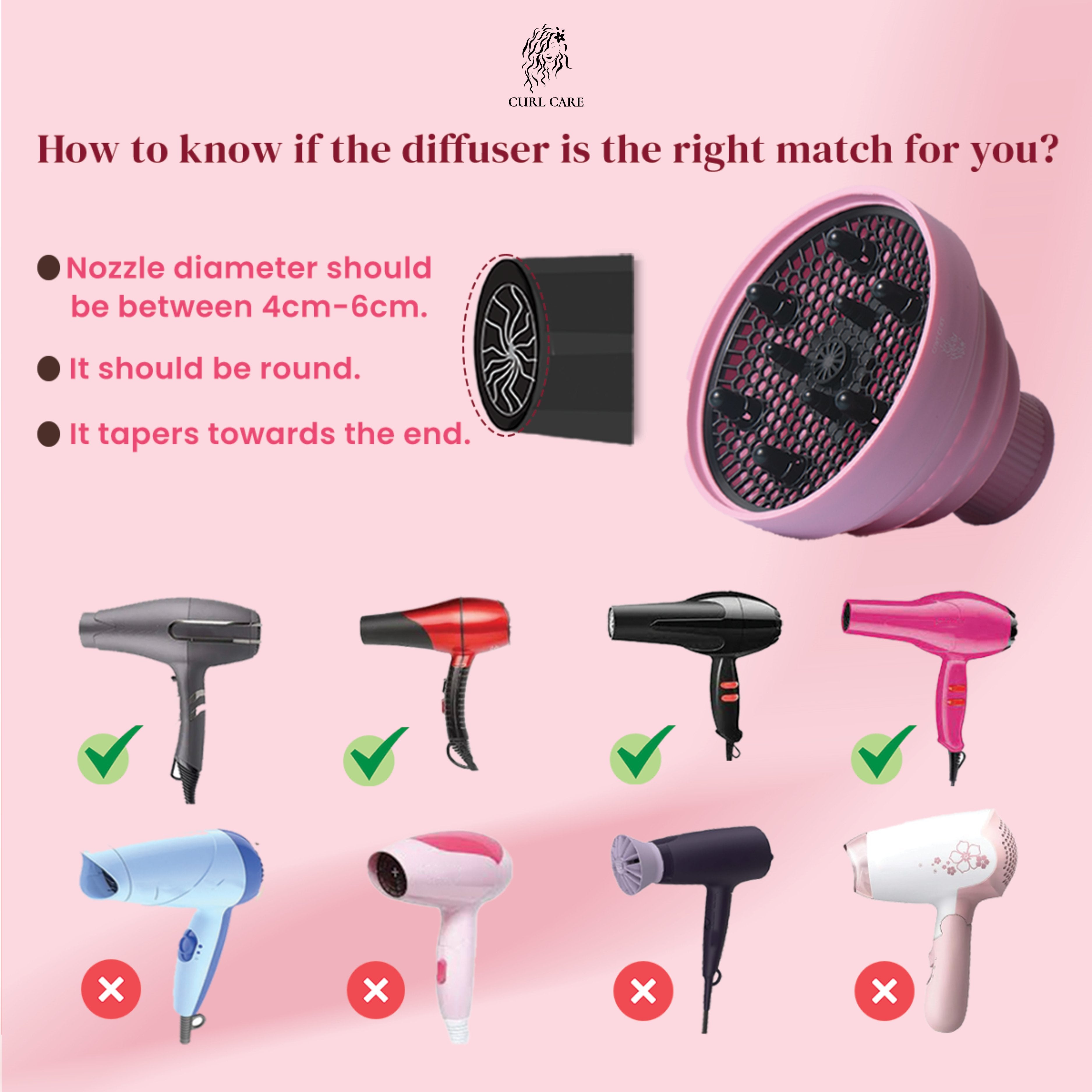 Collapsible Curly & Wavy Hair Diffuser - Curl Care