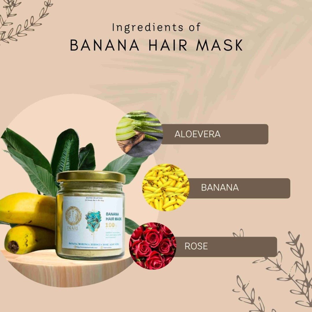 Banana Hair Mask - For Dry Hair - 100% Natural - Curl Cure