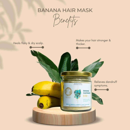 Banana Hair Mask - For Dry Hair - 100% Natural - Curl Cure
