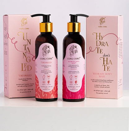 Cleanse + Condition - Untangled Shampoo + Intensive Hydration Conditioner / Hair Mask Combo - Curl Cure