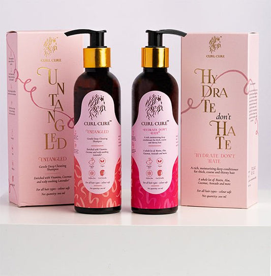 Cleanse + Condition - Untangled Shampoo + Intensive Hydration Conditioner / Hair Mask Combo - Curl Cure