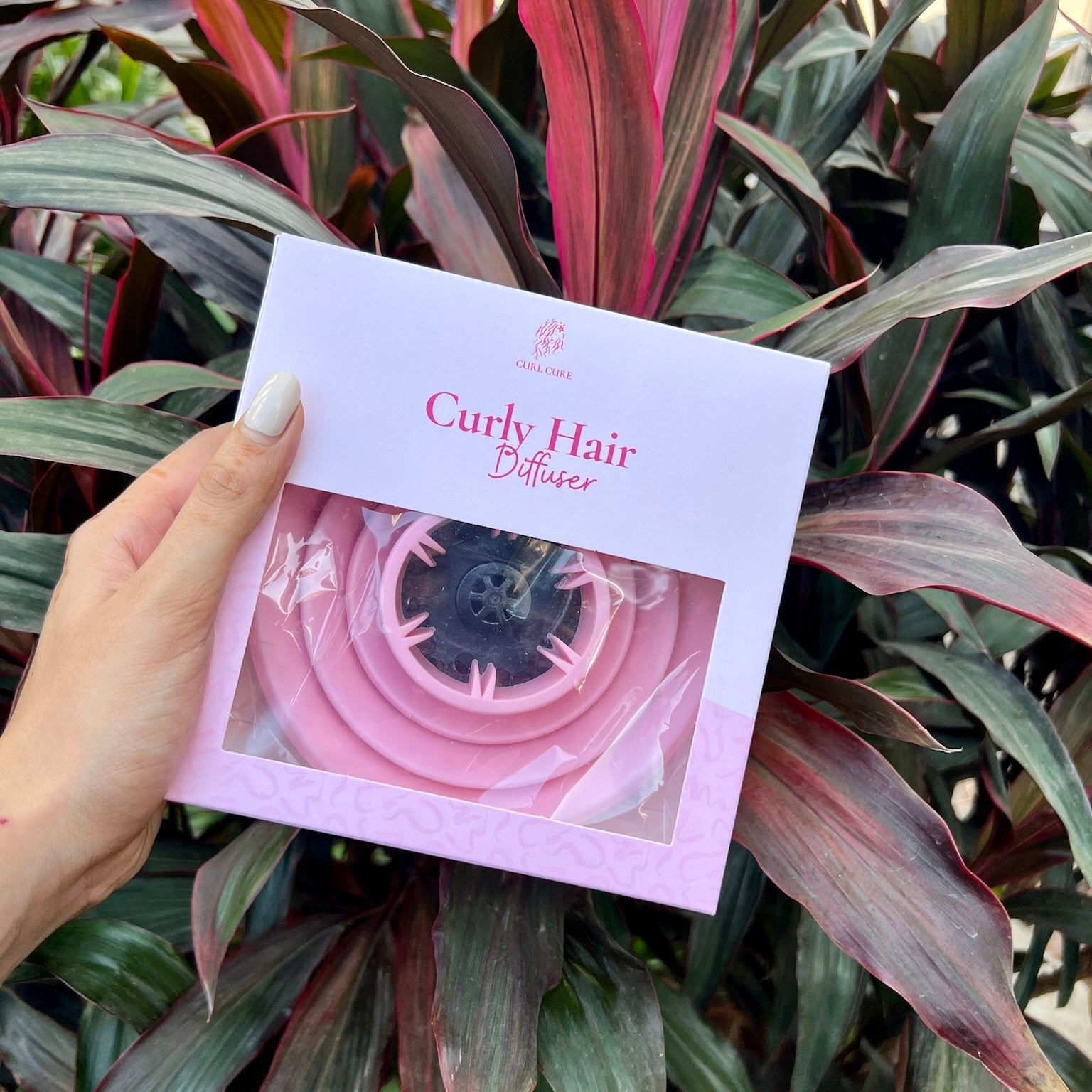 Curl Cure Pink Collapsible Curly & Wavy Hair Diffuser + (Free E-book) - Curl Cure