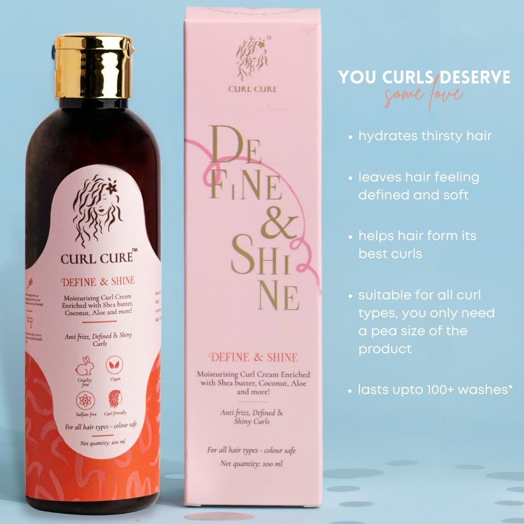 Define and Shine - Curl Cream with Shea Butter & Aloe Vera -200ml - Curl Cure