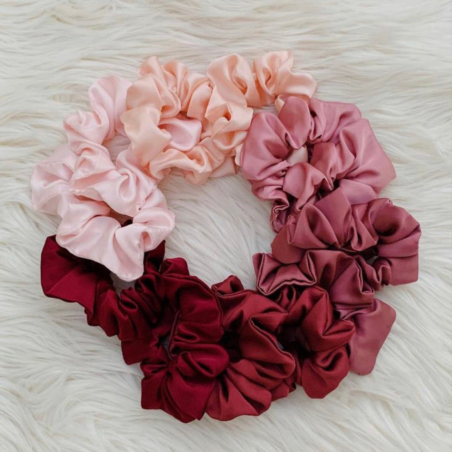 Satin Hair Scrunchies- Assorted Pack of Curl Protector - Curl Cure