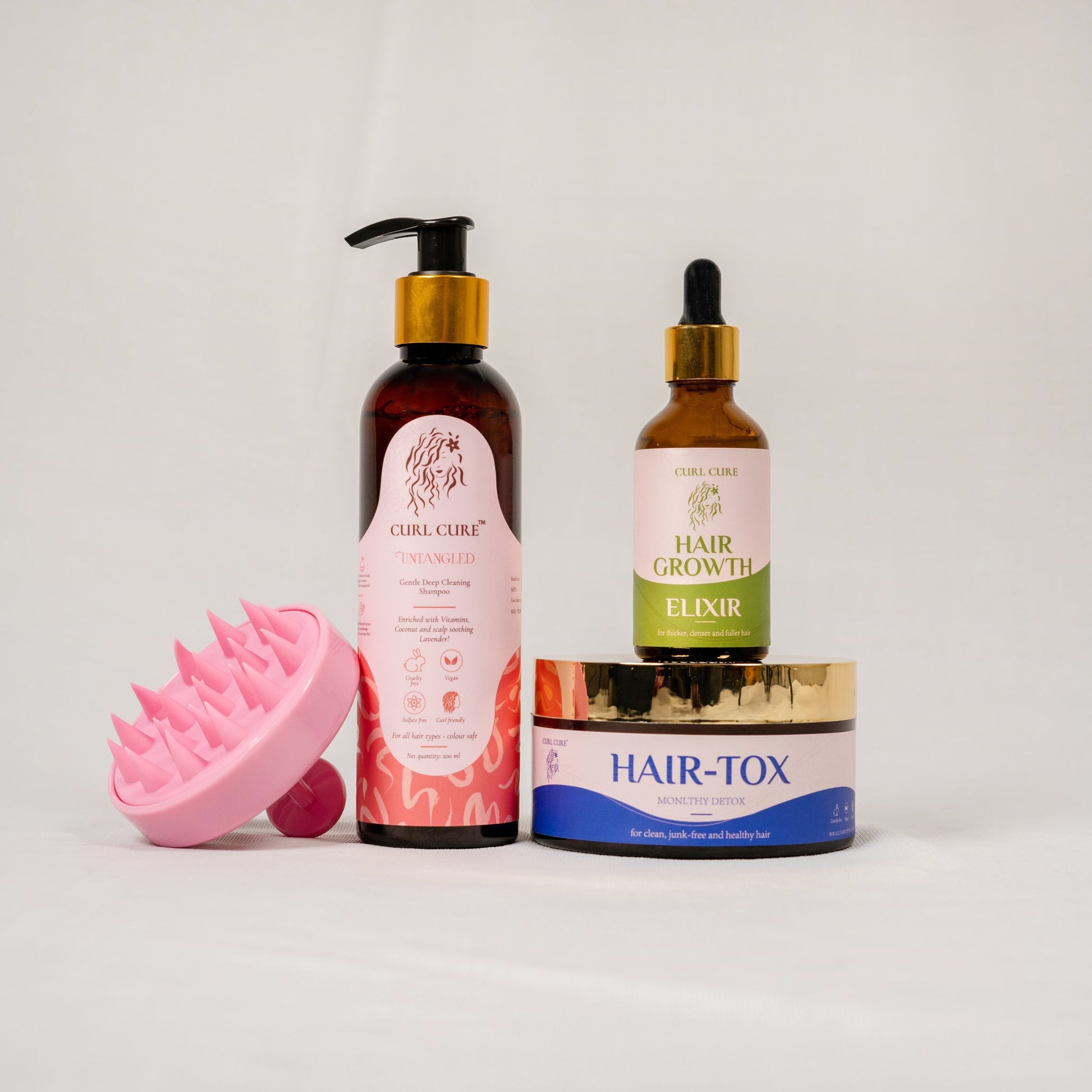 Scalp Care Kit (Hairtox, Shampoo, Elixir- 50ml) - Curl Cure